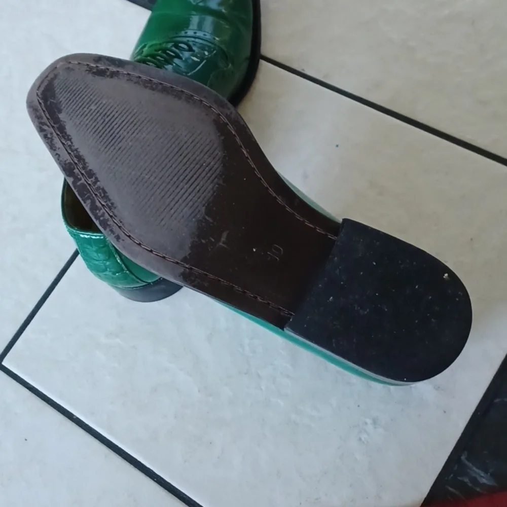 Henley Genuine Leather Green Oxford Style Dress Shoes